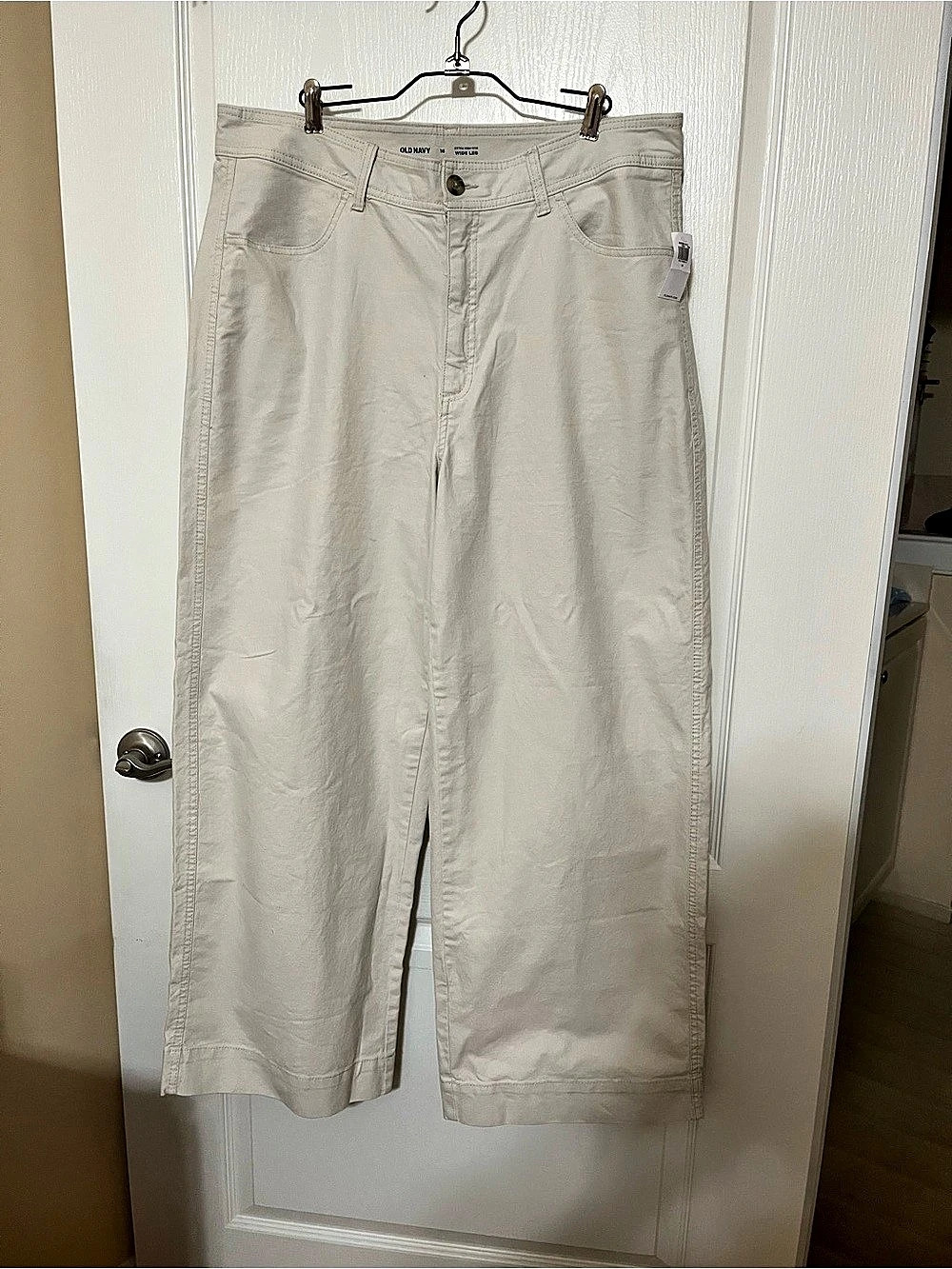Old Navy Extra High-Waisted Wide-Leg Pants Cream 16
